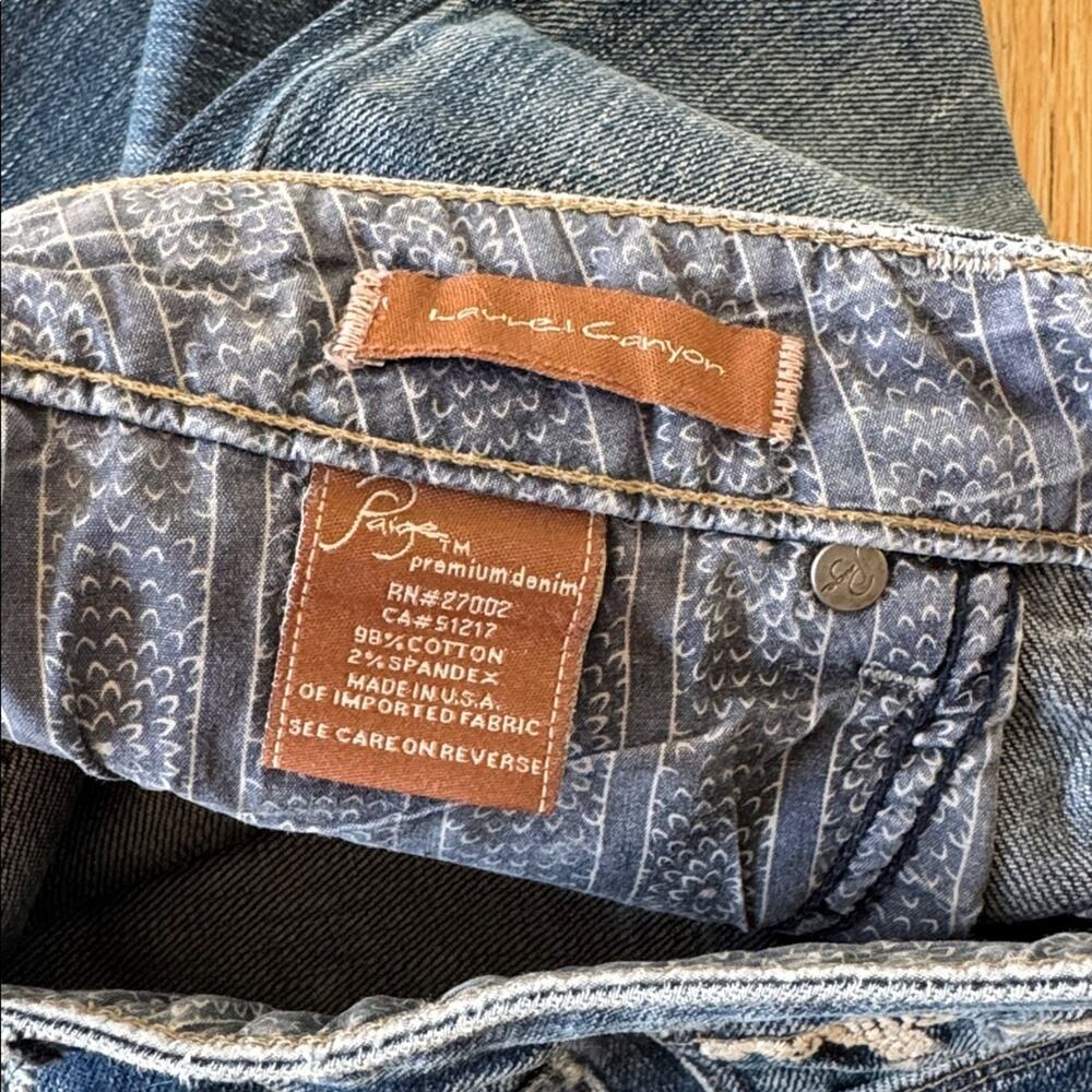 Y2K PAIGE Laurel Canyon Bootcut Jeans Embroidered Pocket Size 29 - Picture 7 of 8